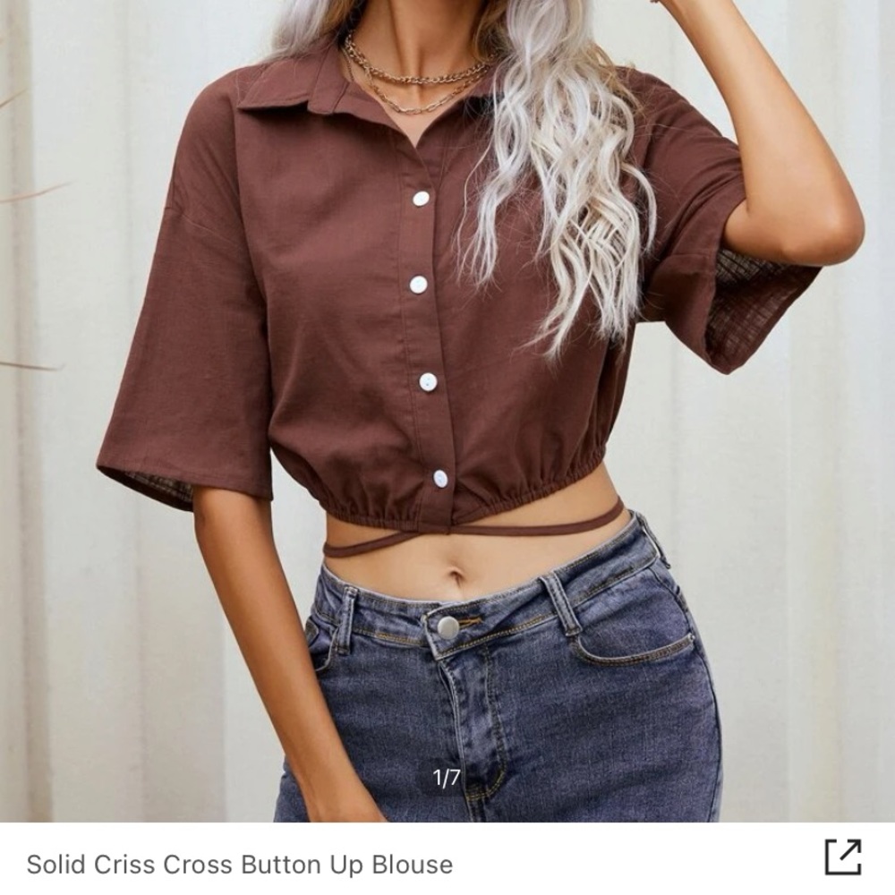 SHEIN brown crop top